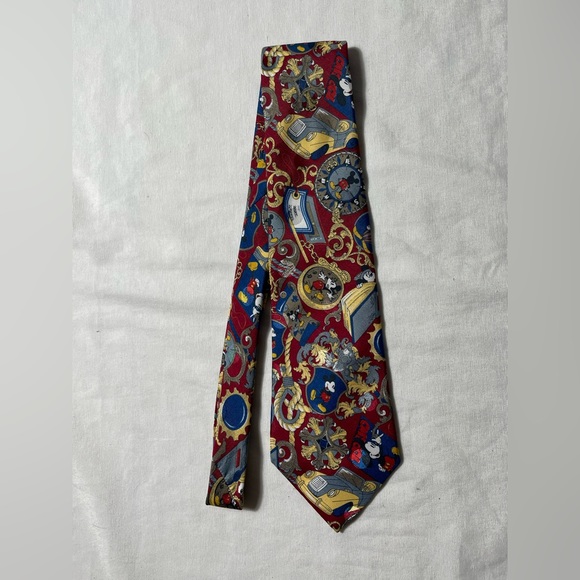 Vintage 90s Disney Unlimited Rare Limited watch car Men’s tie - Picture 1 of 3